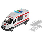 Машинка Ford Transit Скорая помощь Технопарк TRANSITVAN-16PLAMB-WH 01